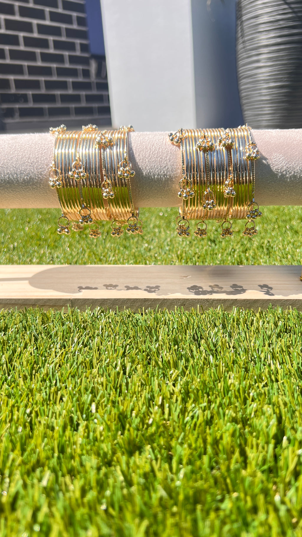 Kashmiri Golden Steel Bangles
