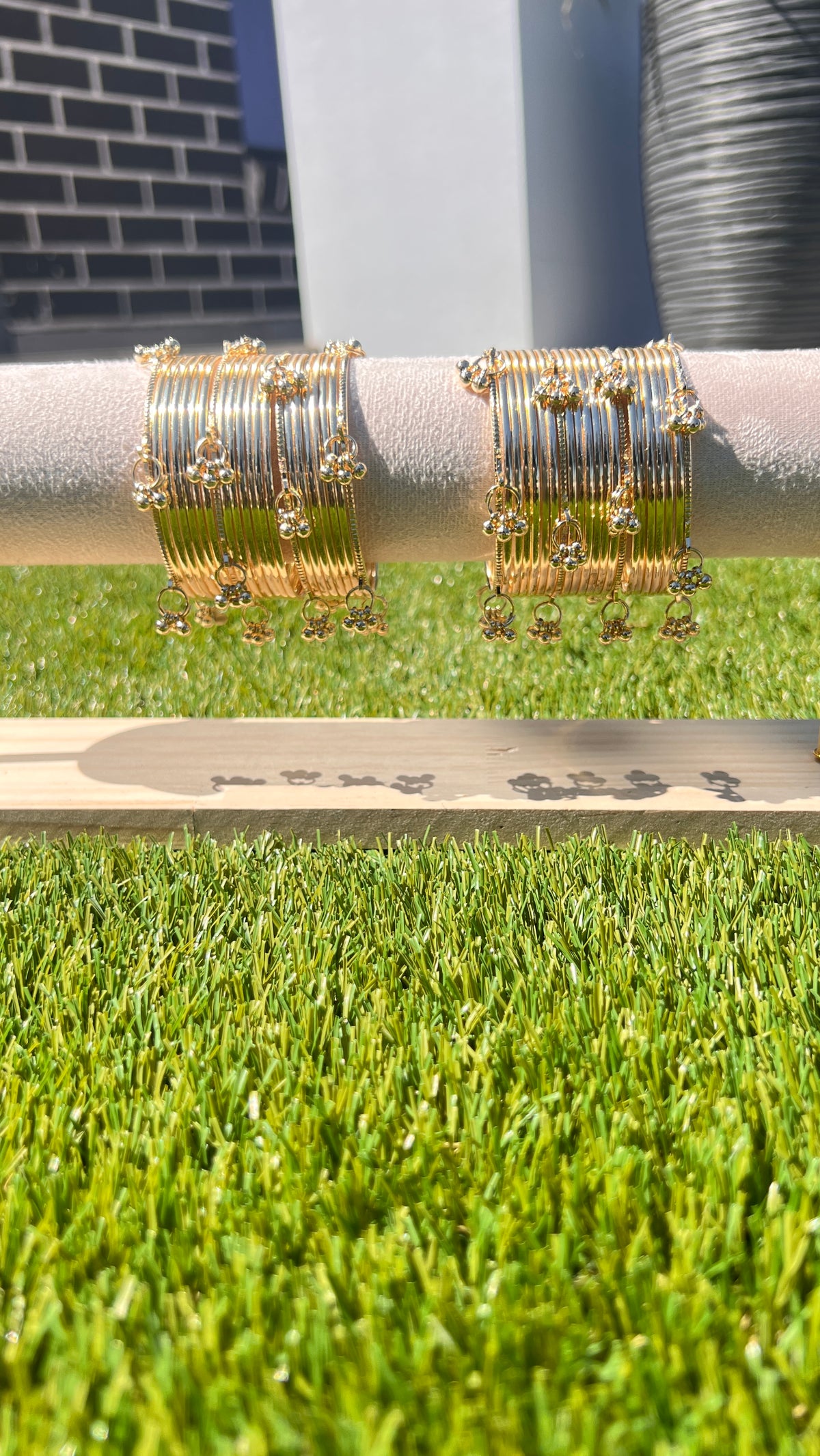 Kashmiri Golden Steel Bangles