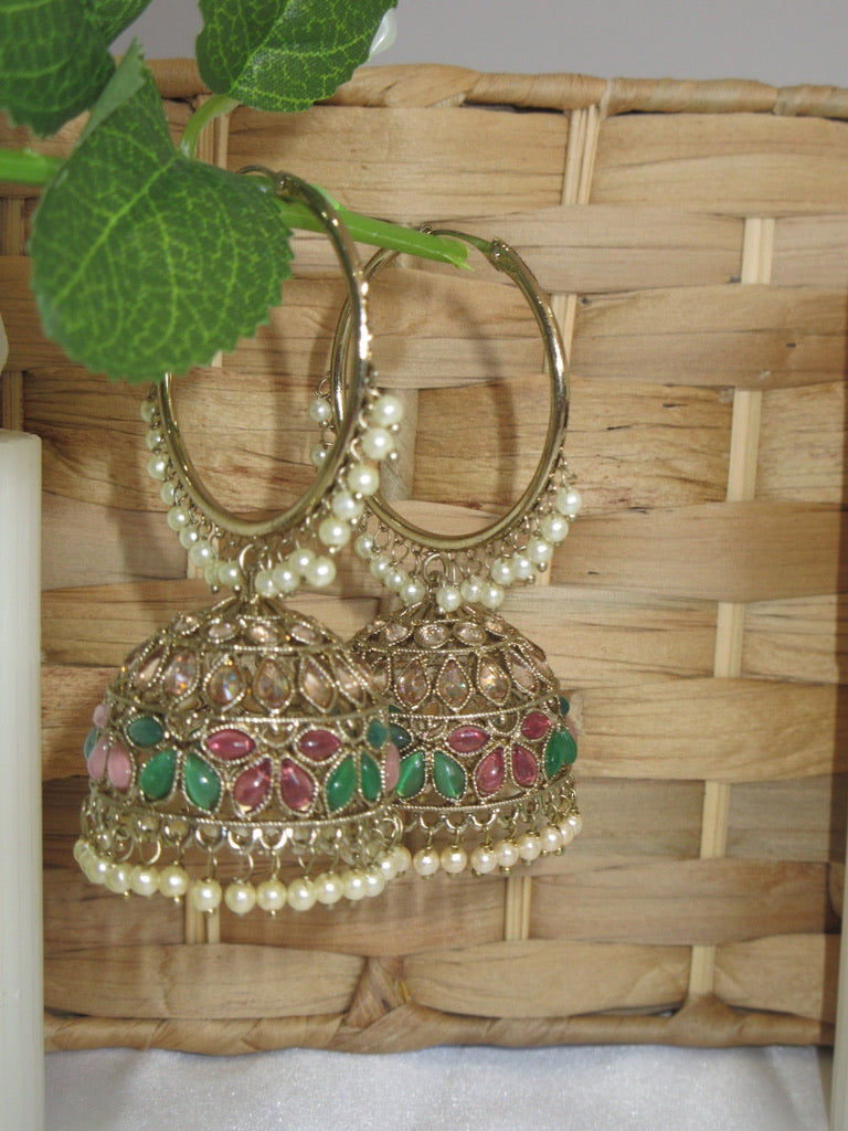 Anusha Hoop Jhumka Earrings
