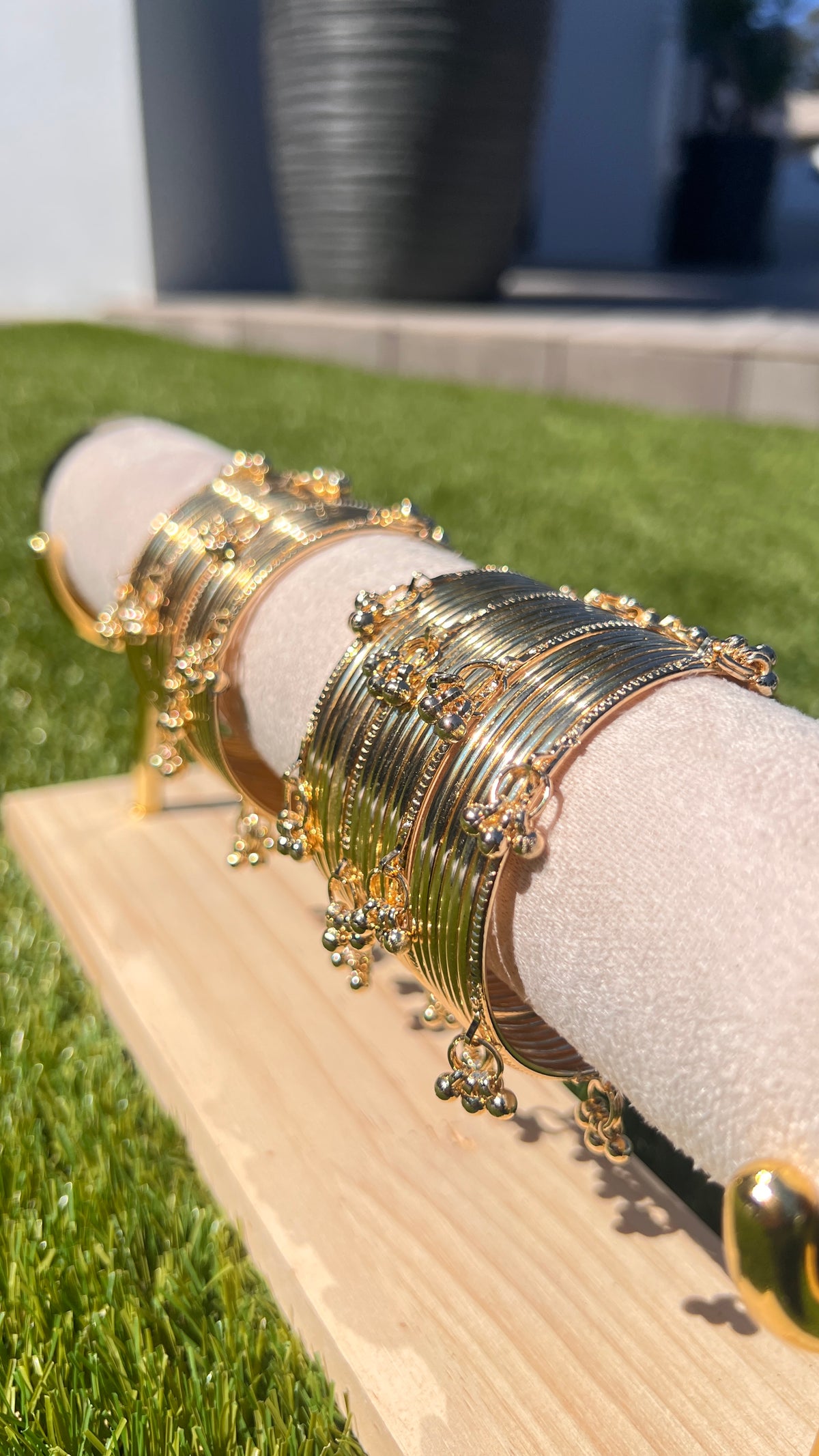 Kashmiri Golden Steel Bangles
