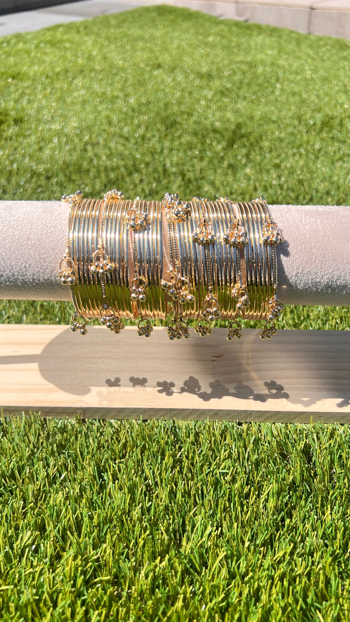 Kashmiri Golden Steel Bangles